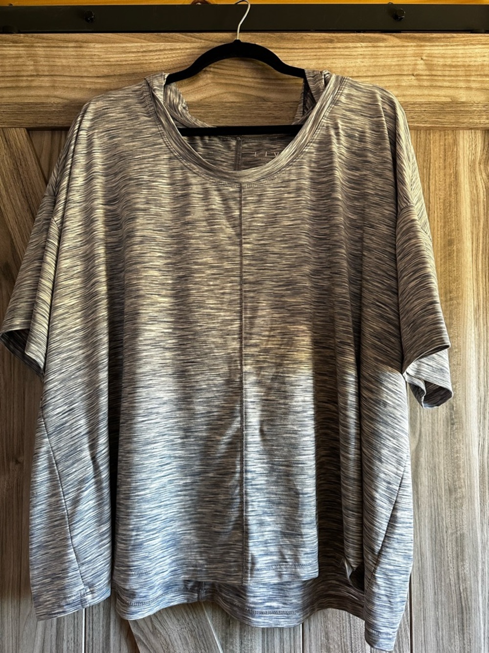 Buy 2 Get 1 Free! Lane Bryant LIVI Heathered Blue & White Hooded Top Size 22/24